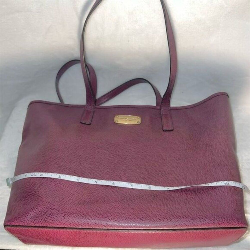 Michael Kors Jet Set Travel  Tote Burgundy  Leather Bag - Picture 13 of 14